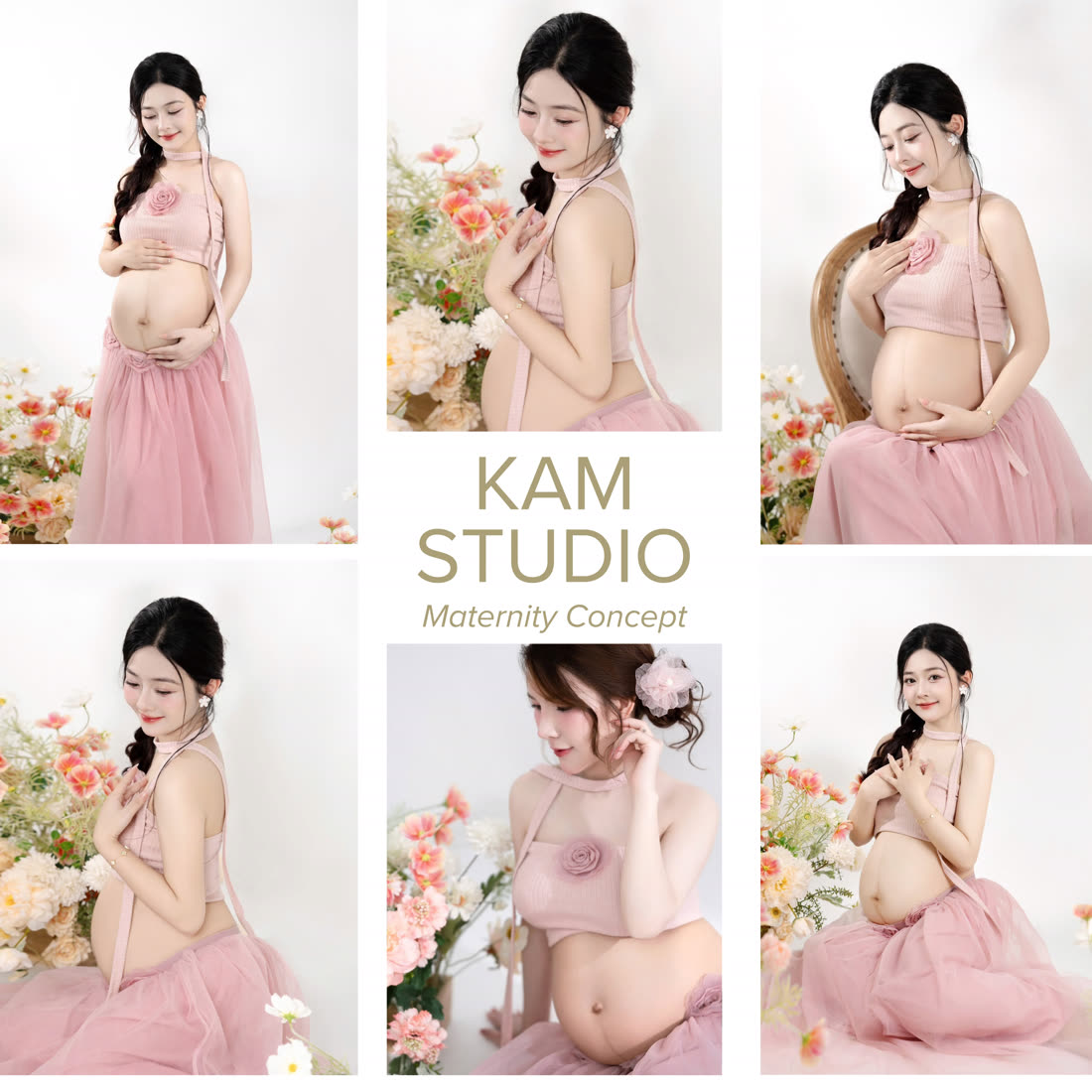 Concept mẹ bầu tông hồng pastel