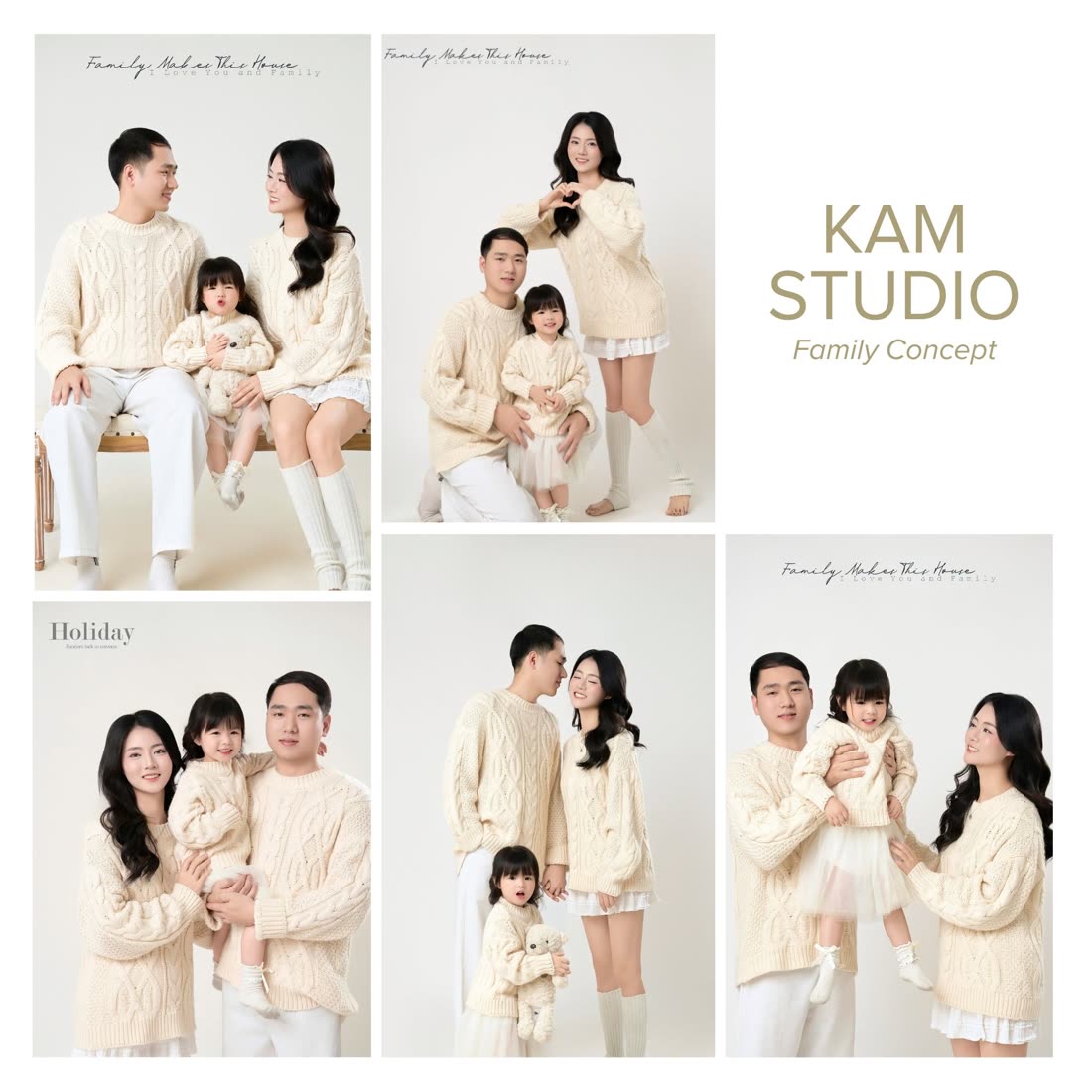 Ảnh gia đình Kam Studio, concept tông vàng kem pastel