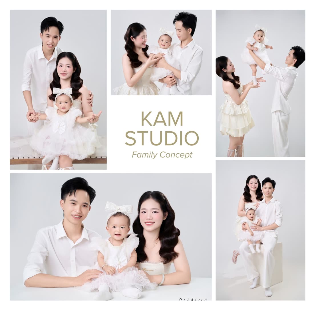 Concept gia đình tông trắng pastel
