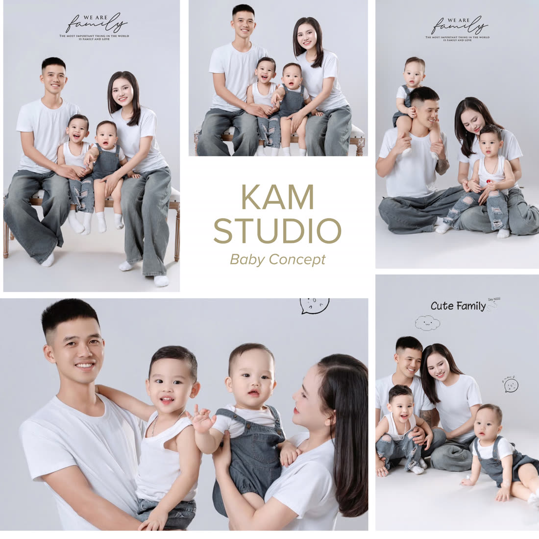 Concept gia đình tông xanh nhạt