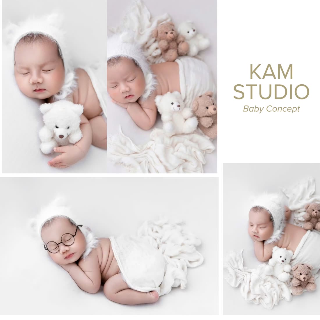Concept sơ sinh tông trắng kem